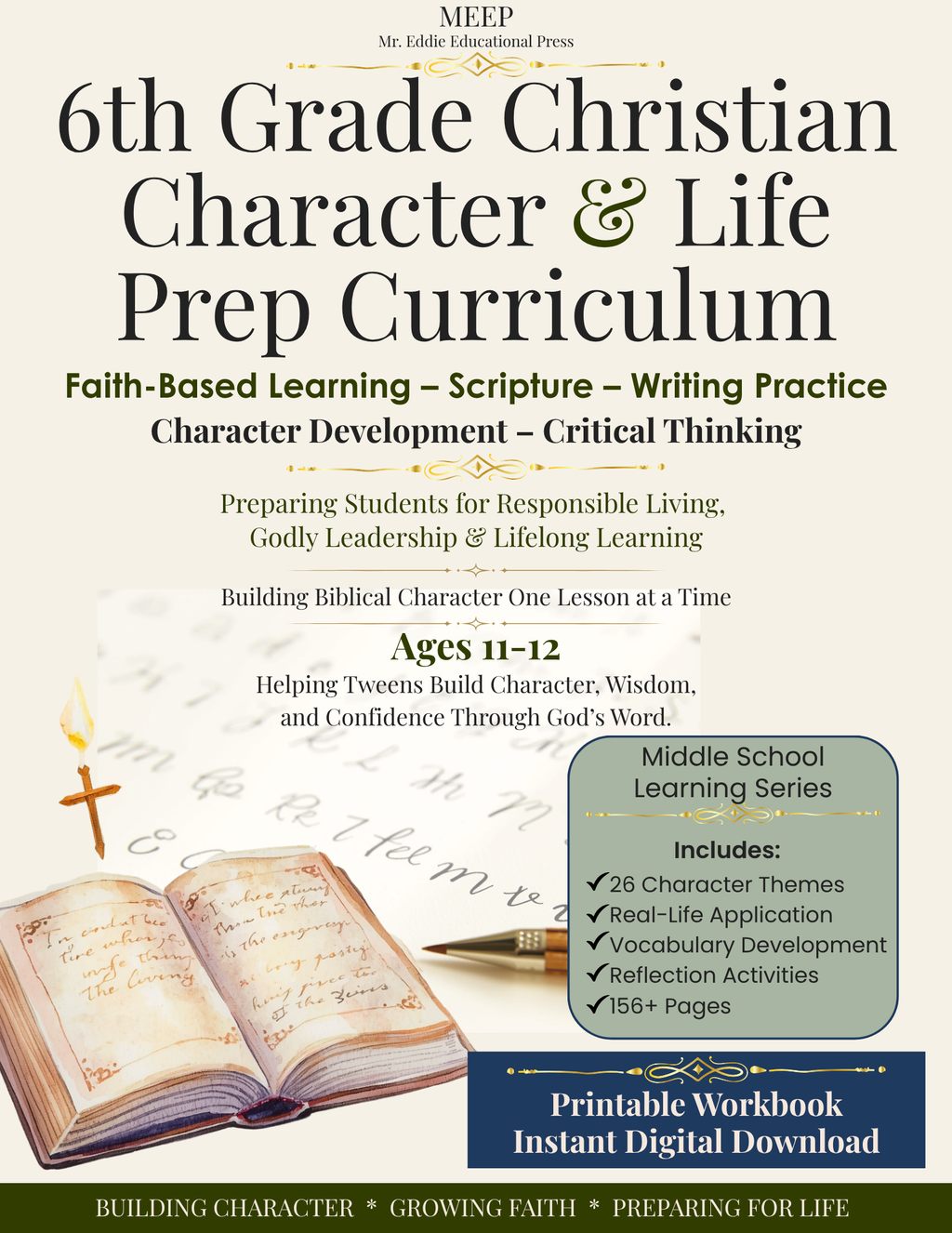 6th Grade Christian Character & Life Prep Curriculum