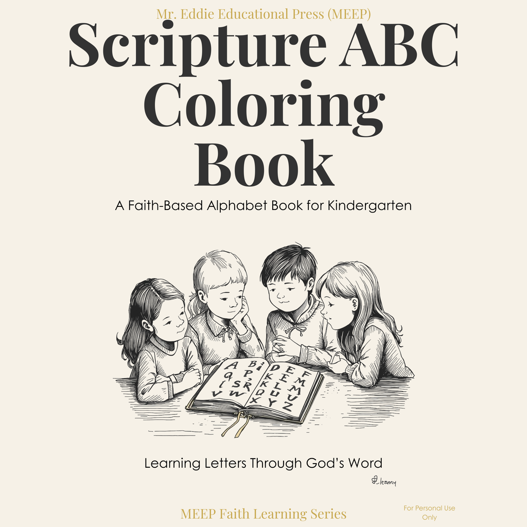 (Kindergarten) Scripture ABC Coloring Book for Kindergarten Printable