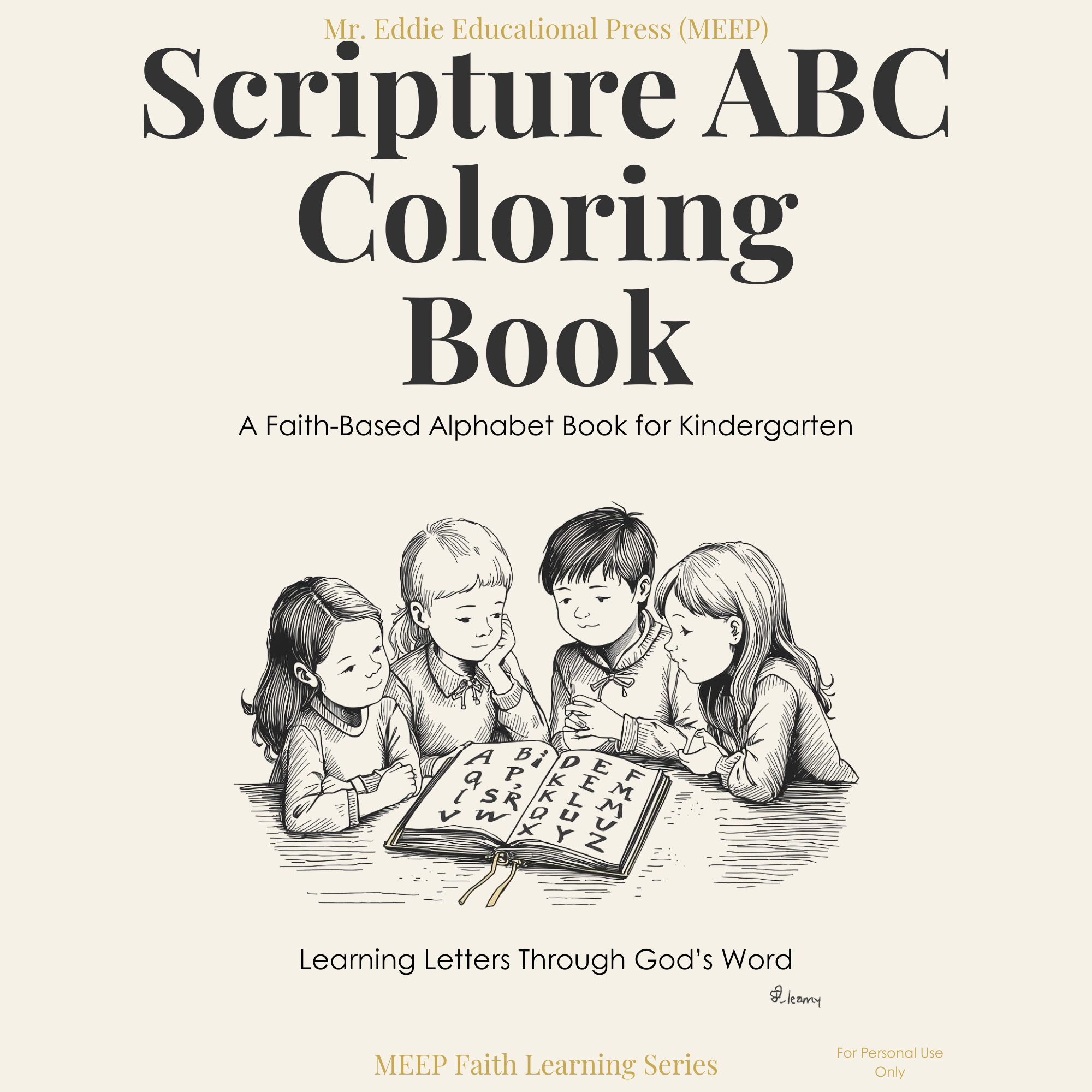 (Kindergarten) Scripture ABC Coloring Book for Kindergarten Printable
