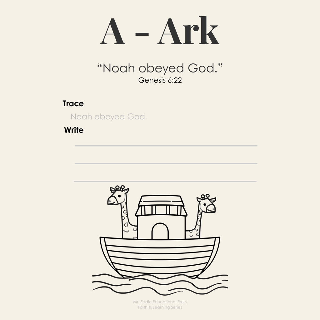 1st Grade | Faith-Based Alphabet Bible Workbook (Printable PDF)