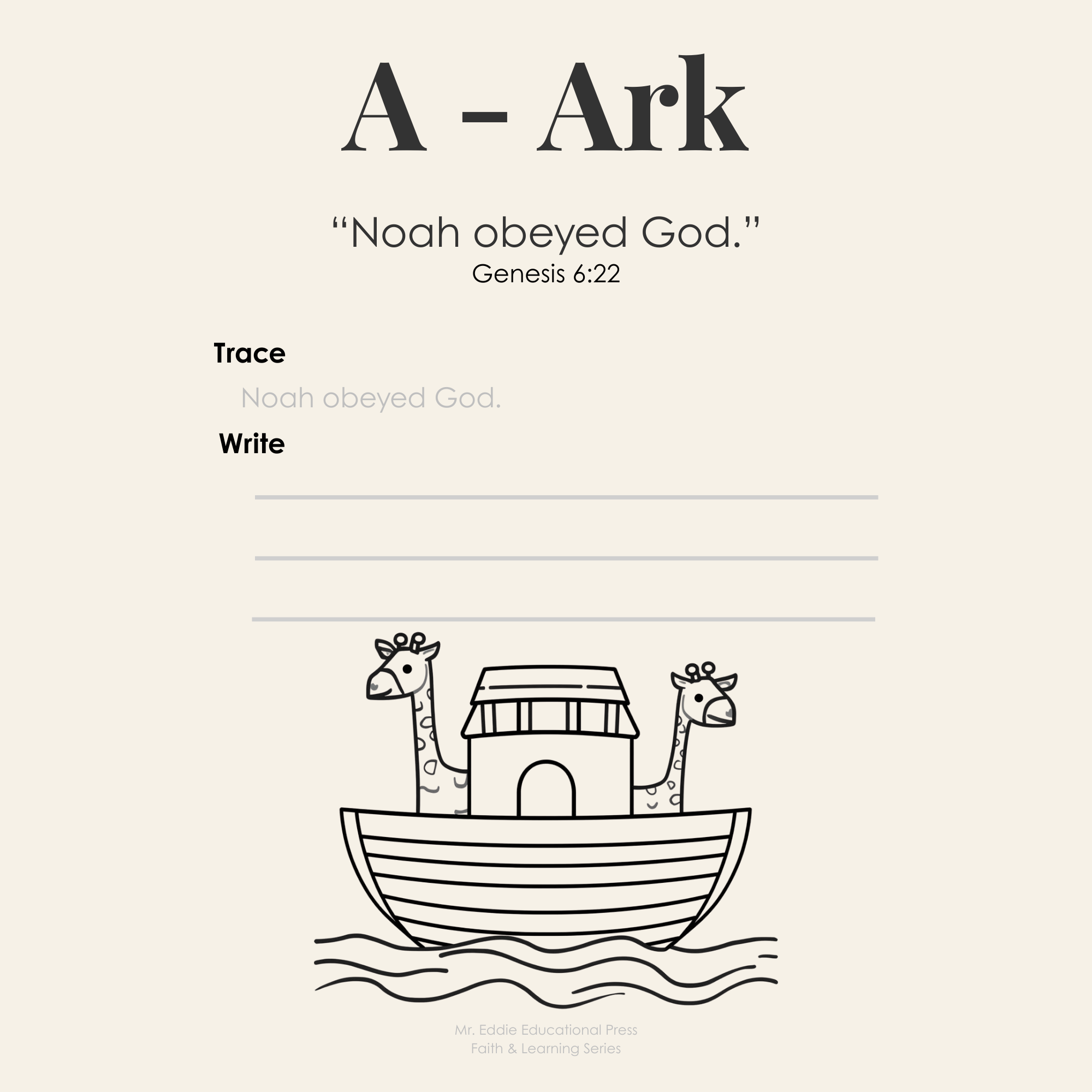 1st Grade | Faith-Based Alphabet Bible Workbook (Printable PDF)