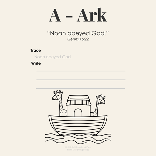 1st Grade | Faith-Based Alphabet Bible Workbook (Printable PDF)