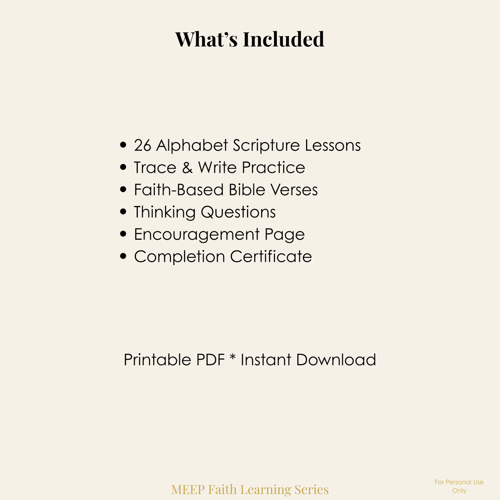 2nd Grade | Faith-Based Alphabet Bible Workbook (Printable PDF)