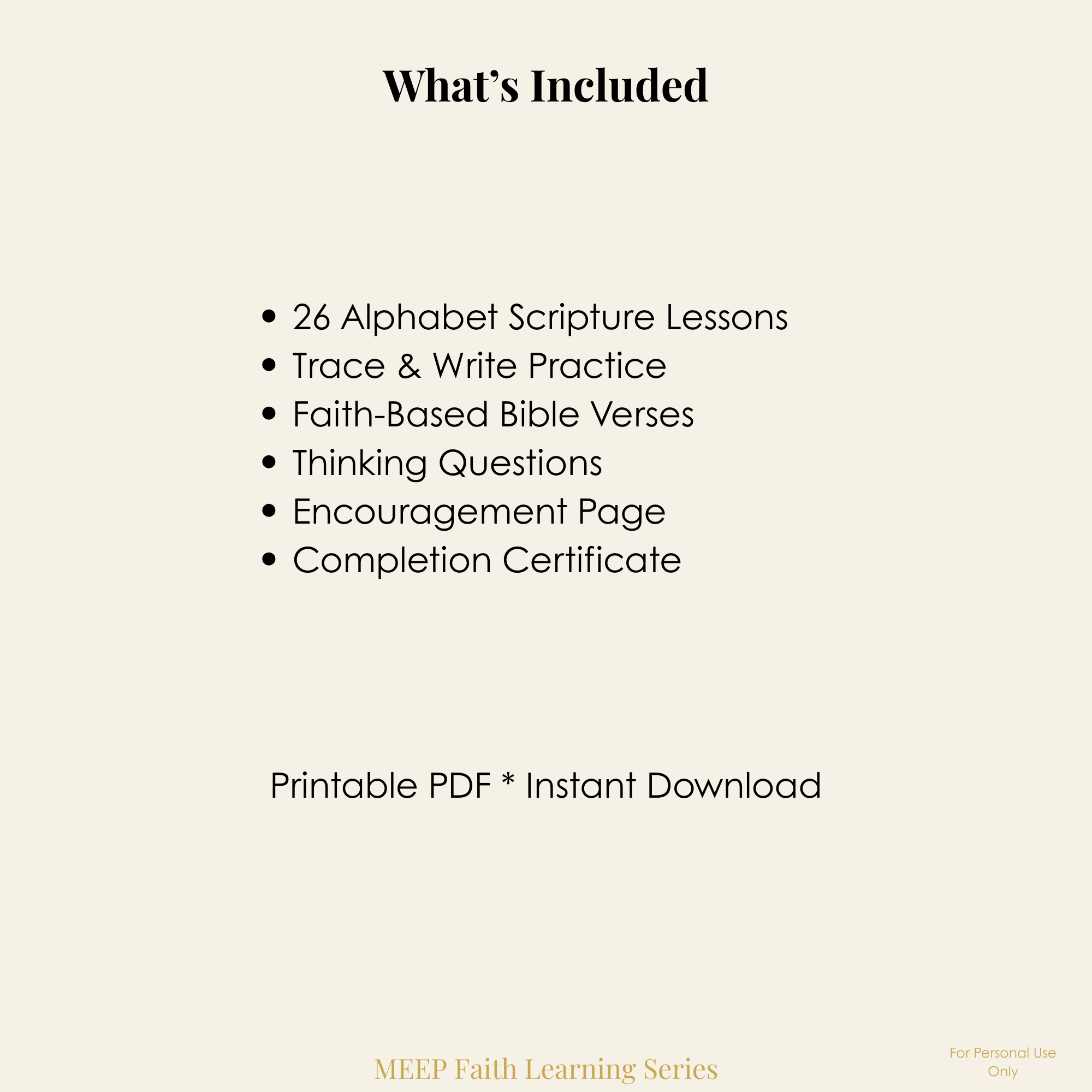 2nd Grade | Faith-Based Alphabet Bible Workbook (Printable PDF)