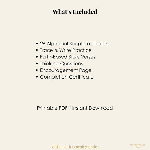 2nd Grade | Faith-Based Alphabet Bible Workbook (Printable PDF)