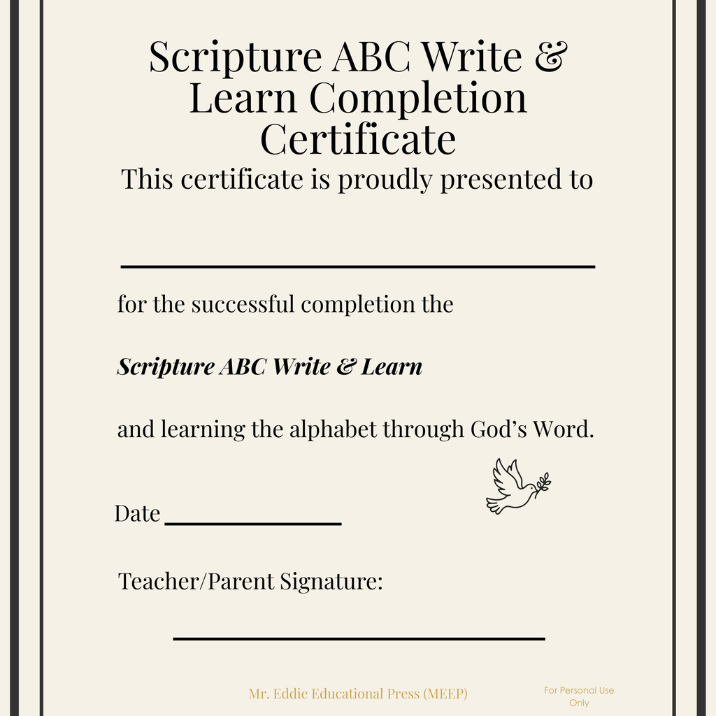 1st Grade | Faith-Based Alphabet Bible Workbook (Printable PDF)
