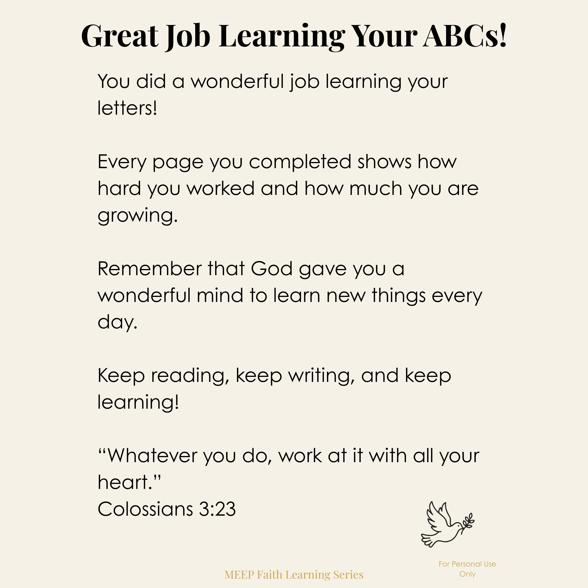 (Kindergarten) Scripture ABC Coloring Book for Kindergarten Printable