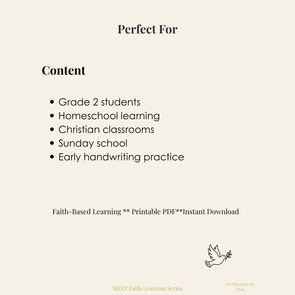 2nd Grade | Faith-Based Alphabet Bible Workbook (Printable PDF)