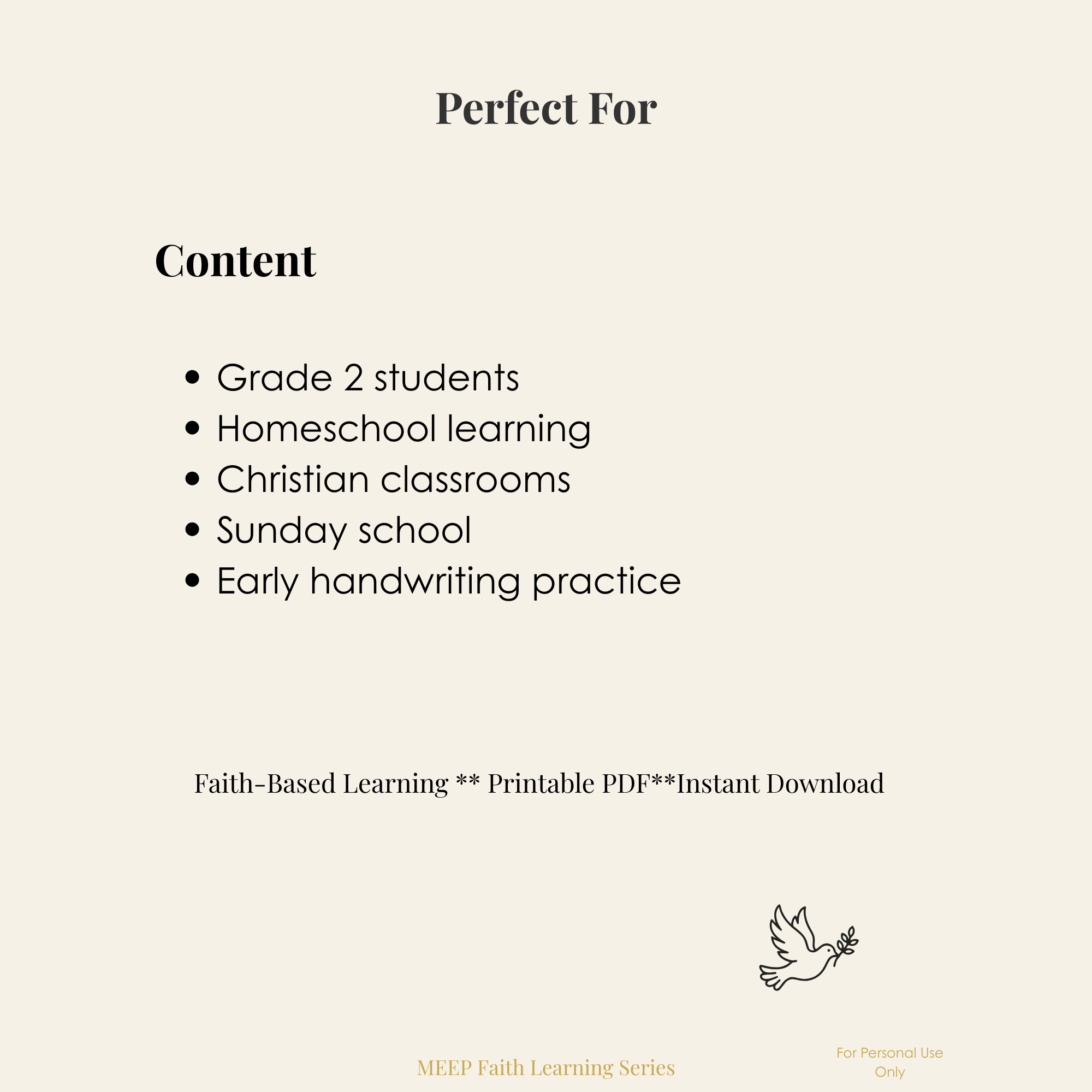 2nd Grade | Faith-Based Alphabet Bible Workbook (Printable PDF)