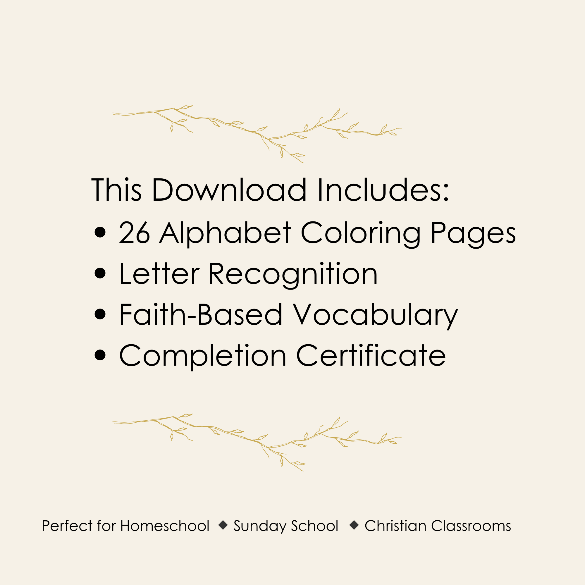 Pre-K Christian Alphabet Coloring Book Printable